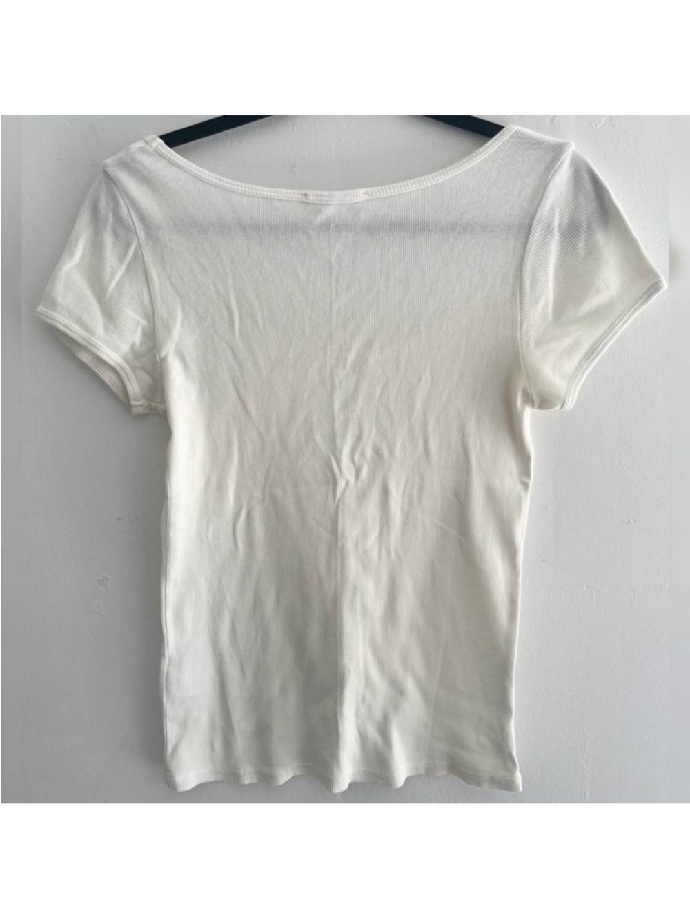 Reformation Ivory Ribbed Tee - Picture 3 of 5